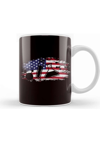 Chemistry Us American Flag Science Laboratory Pharmacist Kupa Bardak Porselen