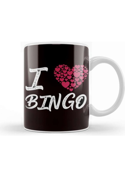I Love Bingo Gamble Lucky Game Player Gambling Gift Kupa Bardak Porselen