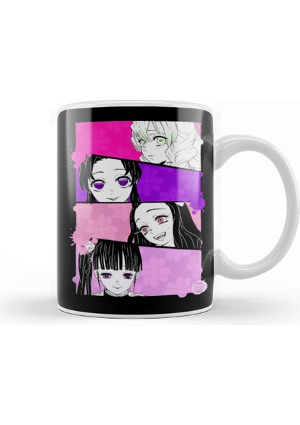 Demon Slayer Girls Poster Cuute Pink Kupa Bardak Porselen