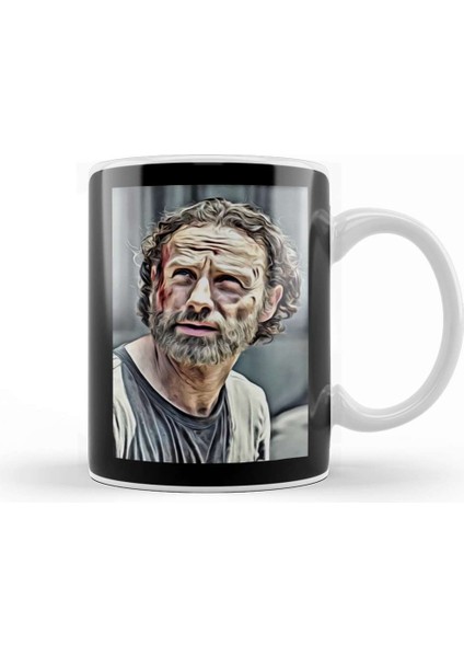 Rick Grimes Beard Kupa Bardak Porselen