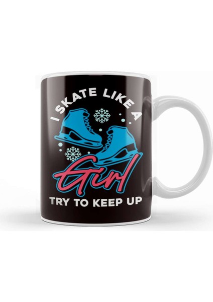 Skate Like Girl Ice Figure Skating Winter Sports Ice Skates Kupa Bardak Porselen