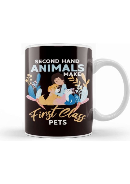 Second Hand Animals Make First Class Pets Dog Cat Rescue Kupa Bardak Porselen