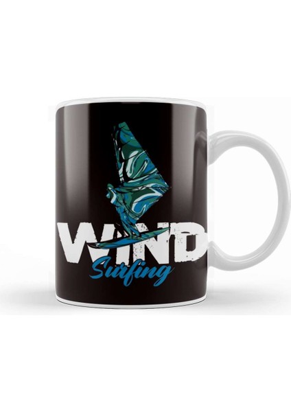 Windsurfing Windsurfer Sailboarding Water Sports Ocean Wave Kupa Bardak Porselen