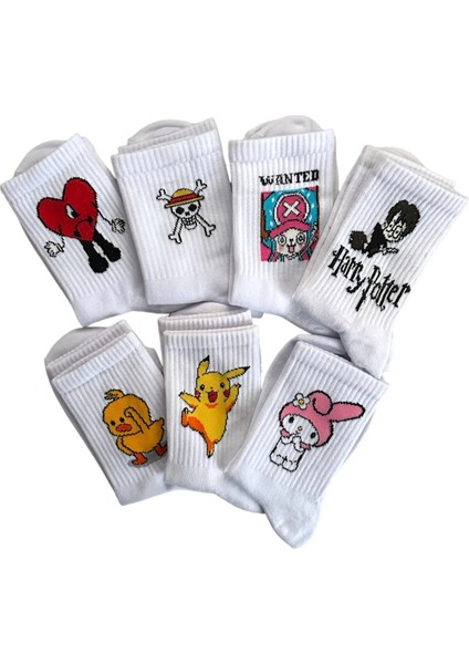 7’li Anime Karakterli Harry Potter Neşeli Kolej Tenis Çorap