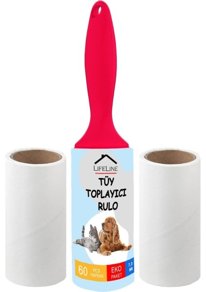 Tüy Toplayıcı Rulo 2 Adet Yedek Rulo Kedi Tüy Toplayıcı Köpek Tüy Toplayıcı