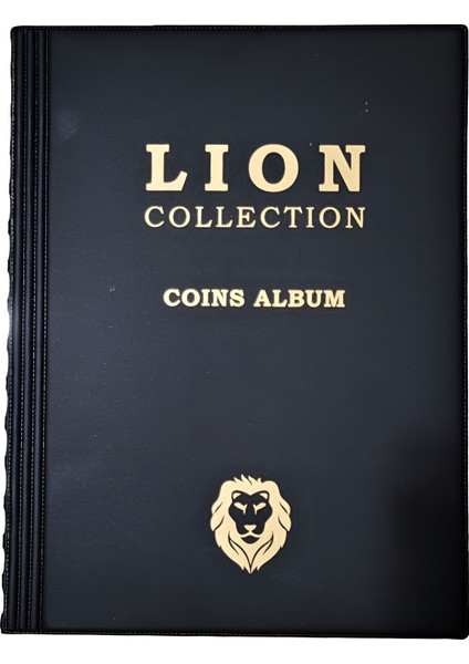 Lion 120 Gözlü Kapamalı Madeni Para Albümü, Siyah renk