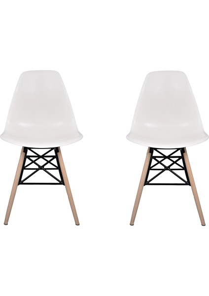 Dorcia Home Eames Plastik Kafesli Sandalye - 2 Adet - Cafe Balkon Mutfak Sandalyesi