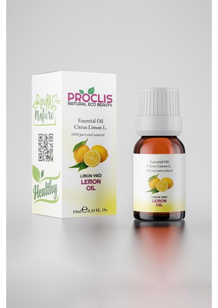 Soğuk Sıkım Limon Yağı, %100 Doğal Bitkisel Uçucu Yağ, Lemon Oil, Citrus Limon L. 10 ml Sprey Başlıklı