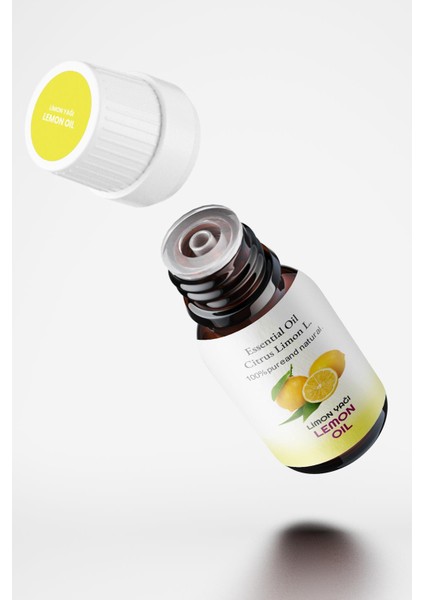 Soğuk Sıkım Limon Yağı, %100 Doğal Bitkisel Uçucu Yağ, Lemon Oil, Citrus Limon L. 10 ml Sprey Başlıklı