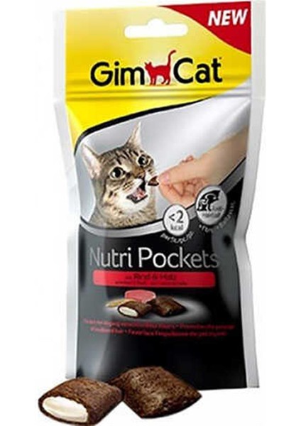 Kedi Ödül Tableti Nutri Pockets Biftek Malt 60GR