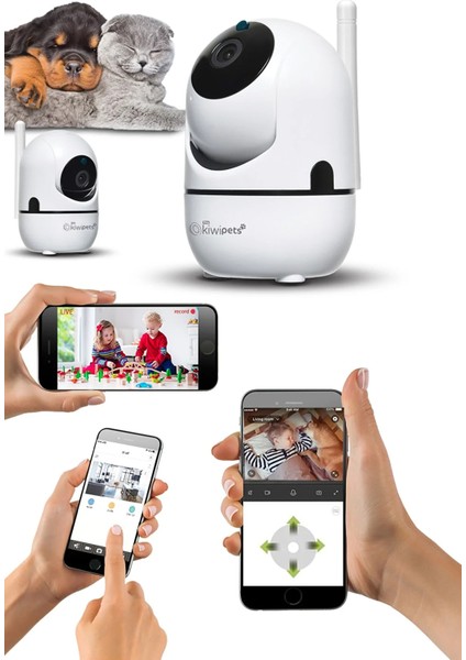 Pets Ip Akıllı Kamera Full Hd 360° Derece Wifi Gece Görüşlü Kpıp 10990