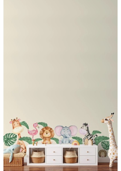 Yavru Hayvanlar Pastel Renkler Bebek Odası Duvar Sticker Seti