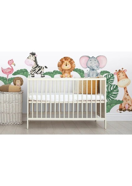 Yavru Hayvanlar Pastel Renkler Bebek Odası Duvar Sticker Seti modelleri