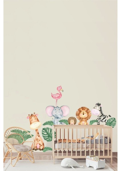Yavru Hayvanlar Pastel Renkler Bebek Odası Duvar Sticker Seti fırsatları