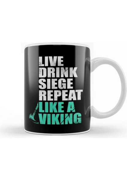 Assassins Creed Valhalla Viking Life Motto Kupa Bardak Porselen