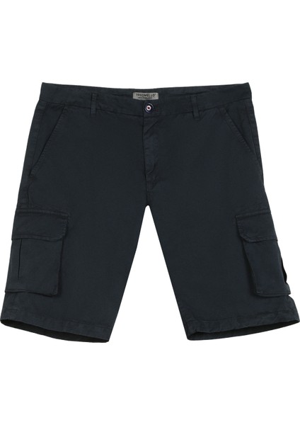 Normal Bel Slim Fit Mavi Erkek Bermuda Şort Fmellısblue