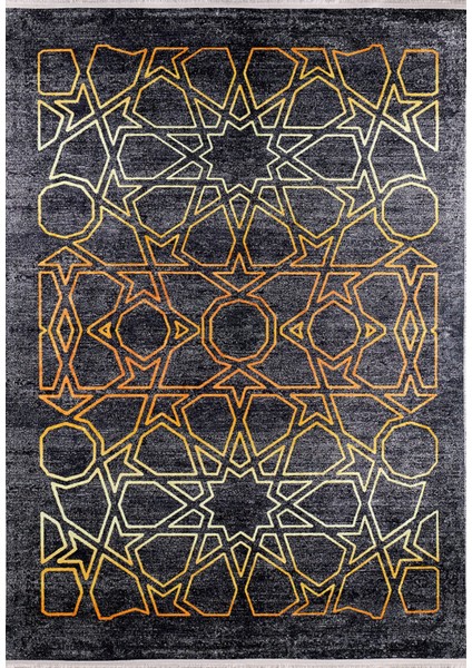 Asbest Gri Modern Dijital Baskı Halı