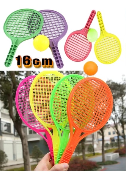 Oyuncak 10'lu Set Plastik Raket Set Karne Hediyesi Okul Öncesi Hediyelik Tenis Raketi