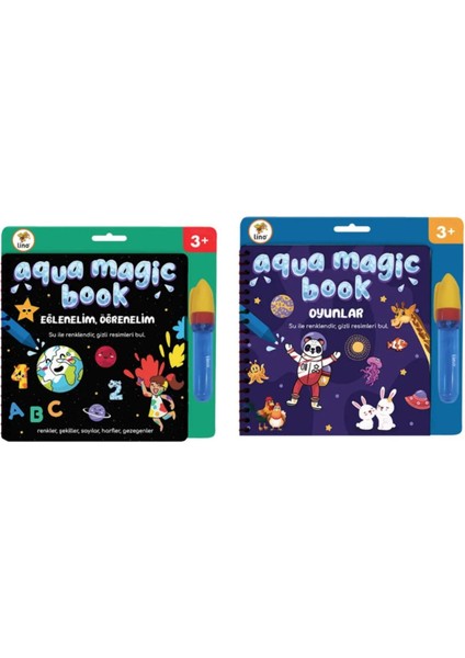 Aqua Magic Book (Su ile Boyama Kitabı) Eğlenelim Öğrenelim - Oyunlar 2'li Set