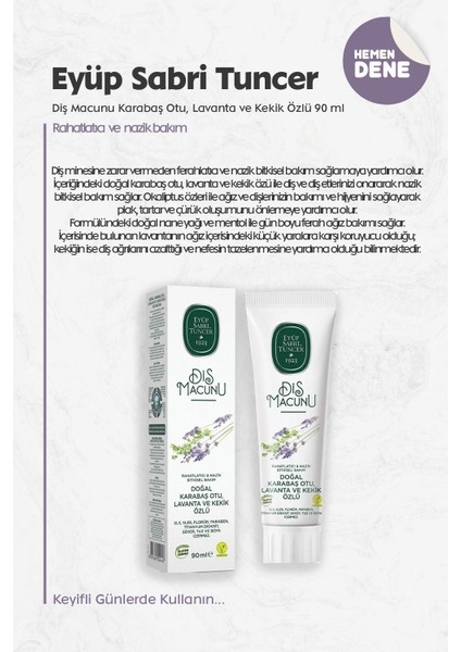 Diş Macunu Karabaş Otu, Lavanta ve Kekik Özlü 90 ml fiyatları