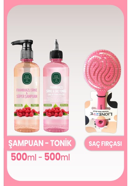 Frambuazlı Sirke & Süper Şampuan, Tonik ve Saç Fırçası