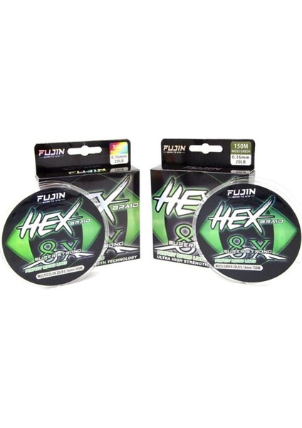 Hex Braid 8x 150 mt Moss Green Pe Ip Misina 0,16 mm