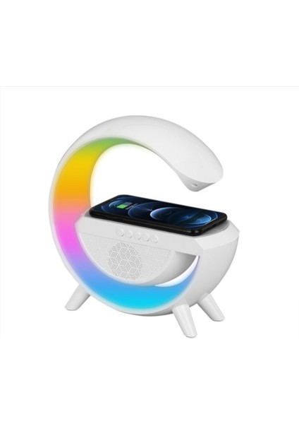 Bluetooth Hoparlör Çok Fonksiyonlu Kablosuz Şarj Başucu Gece Lambası