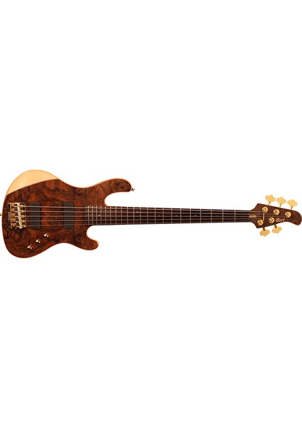 Bas Gitar 5 Telli, Çift Taraflı Cutaway, Natürel P