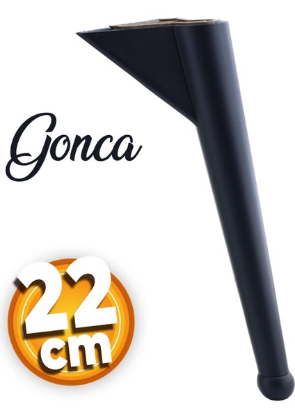 Gonca Lüks Mobilya Kanepe Sehpa Tv Ünitesi Koltuk Ayağı 22 Cm Siyah Baza Ayakları