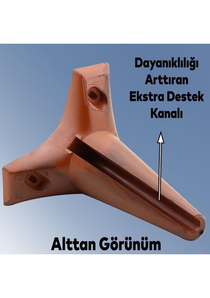 Aspen 12'li Set Lüks Mobilya Kanepe Koltuk Baza Ayağı Ayakları 15 Cm Ahşap Desenli Kahverengi Ayak