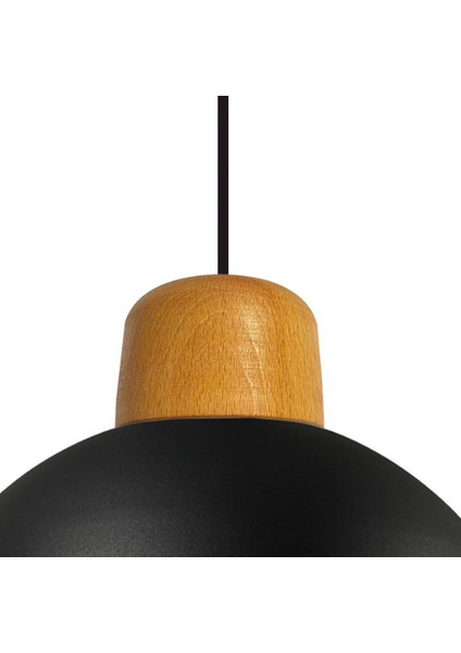 Hobbs Metal Ahşap Başlık Sarkıt Avize Mutfak Salon Cafe Ofis Dekoratif Aydınlatma