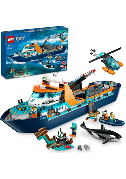 LEGO® City Kutup Keşif Gemisi 60368 - 7 Yaş ve Üzeri Çocuklar İçin  Büyük Yüzer Bot İçeren Yaratıcı Oyuncak Yapım Seti (815 Parça)