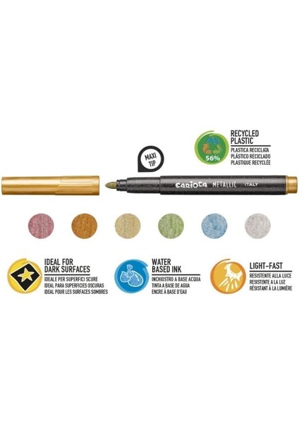 - Metalik Keçeli Kalem Maxi Uç - 6 Parça fırsatları