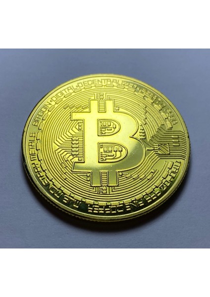 Bitcoin Hatıra Altın Kaplama Madeni Para Çil