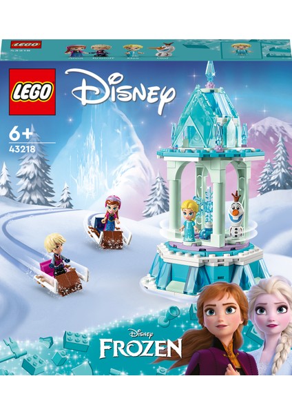 ® | Disney Princess Anna ve Elsa'nın Sihirli Atlıkarıncası 43218 - 6 Yaş ve Üzeri Çocuklar İçin Yaratıcı Oyuncak Yapım Seti (175 Parça)