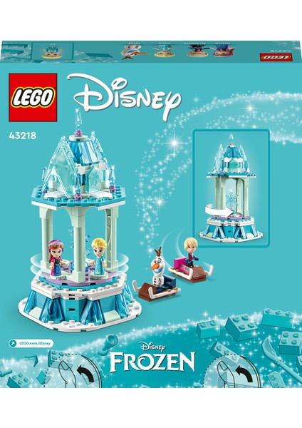 ® | Disney Princess Anna ve Elsa'nın Sihirli Atlıkarıncası 43218 - 6 Yaş ve Üzeri Çocuklar İçin Yaratıcı Oyuncak Yapım Seti (175 Parça)