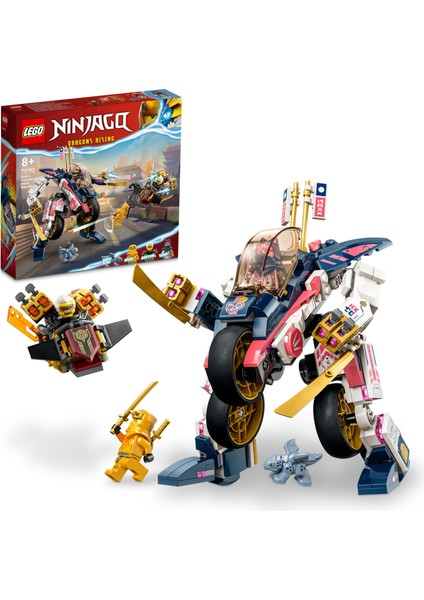 LEGO® NINJAGO® Sora'nın Dönüşen Robot Motosiklet Yarışçısı 71792 - 8 Yaş ve Üzeri Çocuklar İçin Mech, Bike ve Dragon Figürleri İçeren Yaratıcı Oyuncak Yapım Seti (384 Parça)