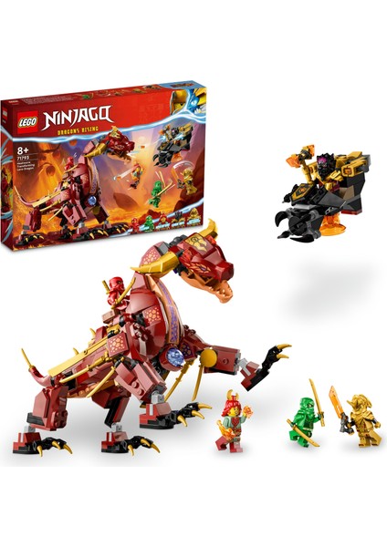 Ninjago Heatwave Dönüşen Lav Ejderhası 71793 - 8 Yaş ve Üzeri Çocuklar İçin Ninja Ejder İçeren Yaratıcı Oyuncak Yapım Seti (479 Parça)