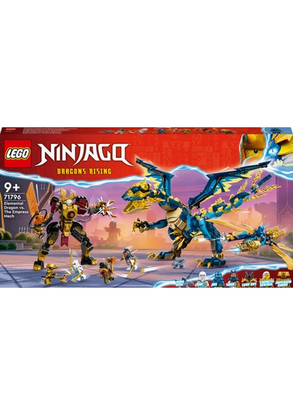 LEGO® NINJAGO® Element Ejderhası İmparatoriçe Robotuna Karşı 71796 - 9 Yaş ve Üzeri İçin Çocuklar İçin 6 Minifigür İçeren Yaratıcı Oyuncak Yapım Seti (1.038 Parça)