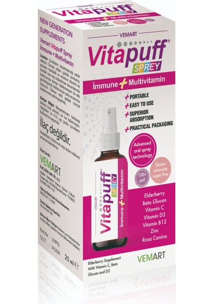 Vemart Vitapuff Oral Sprey fiyatları