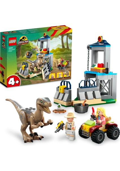 ® Jurassic World Velociraptor Kaçışı 76957 - 4 Yaş ve Üzeri Çocuklar İçin Yaratıcı Oyuncak Yapım Seti (137 Parça)