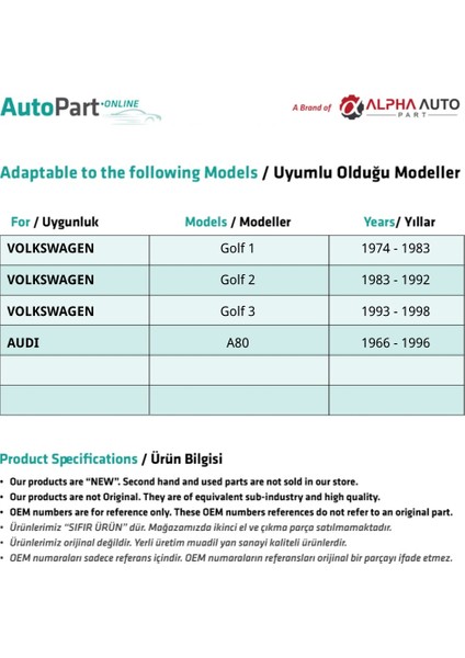 Volkswagen Golf 1,2,3, Audi A80 Için Su Fıskiye Memesi fiyatları