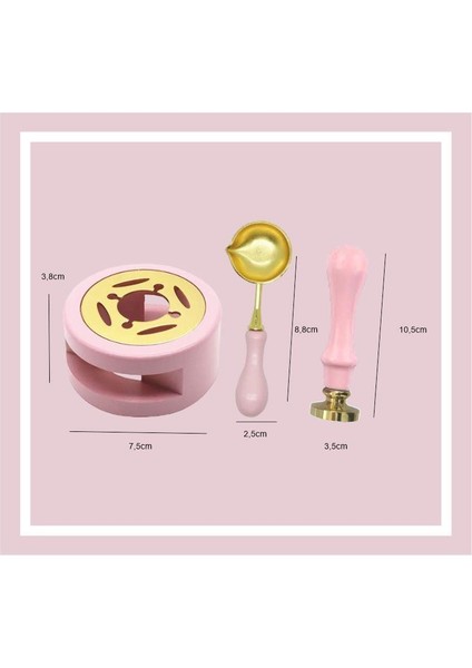 Davetiye Mum Mühürü Uygulama Seti Pembe Renk 610 Elif Vav