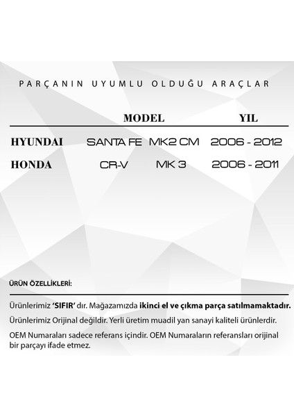 Hyundai Santa Fe Için Kilit Dişlisi - Sol