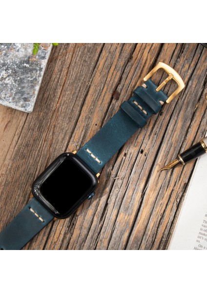 Apple Watch Uyumlu 42MM 44MM 45MM 49MM 1 / 2 / 3 / 4 / 5 / 6 / Se / 7 / 8 / 9 Ultra Ultra 2 Deri Kordon Deri Kayış