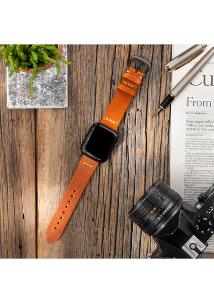 Apple Watch Uyumlu 42MM 44MM 45MM 49MM 1 / 2 / 3 / 4 / 5 / 6 / Se / 7 / 8 / 9 Ultra Ultra 2 Deri Kordon Deri Kayış Taba indirimleri