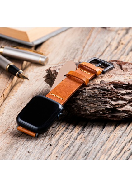Apple Watch Uyumlu 42MM 44MM 45MM 49MM 1 / 2 / 3 / 4 / 5 / 6 / Se / 7 / 8 / 9 Ultra Ultra 2 Deri Kordon Deri Kayış Taba