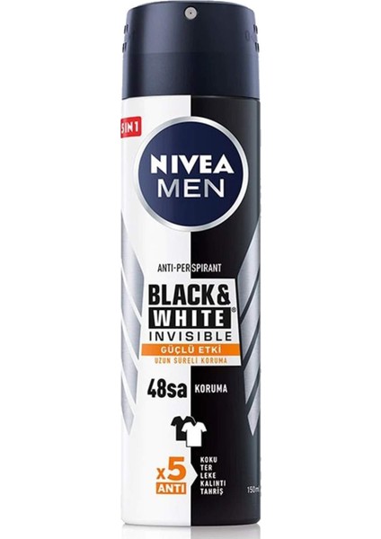 2 Adet Men Black & White Invisible Güçlü Etki Erkek Deodorant Sprey 150 ml fiyatları