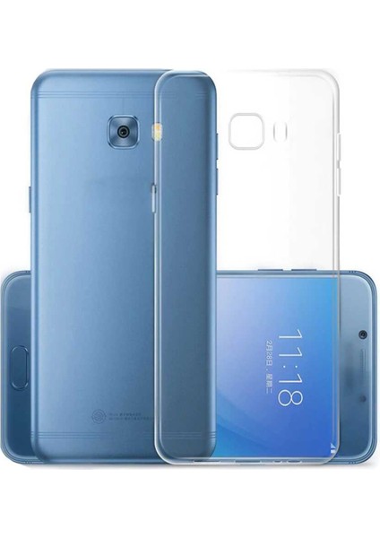 Caseworld Samsung Galaxy C9 Pro ile Uyumlu Kapak 1mm Süper Silikon Şeffaf Kılıf