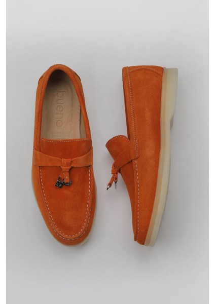 Turuncu Süet Kadın Loafer 05WS101